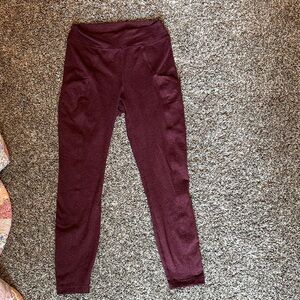 Lululemon Athletica Maroon Leggings with Pockets
